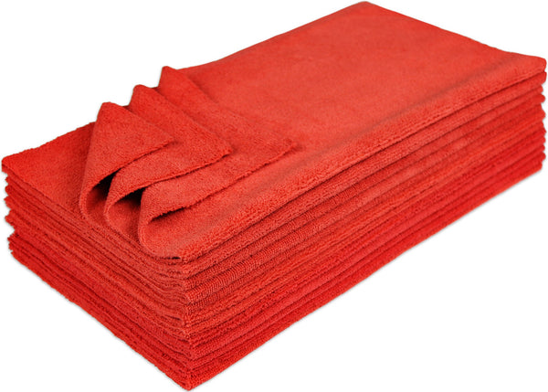 Eurow 16 x 16 in. 300 GSM Ultrasonic Cut Microfiber Cleaning Towels – 12-pack