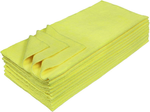 Eurow 16 x 16 in. 300 GSM Ultrasonic Cut Microfiber Cleaning Towels – 12-pack