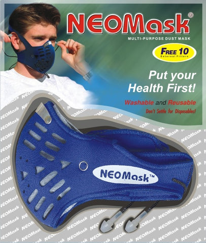 NEOMask™ – Neoprene Mask with 10 External Filters – 2 Carbon Filters