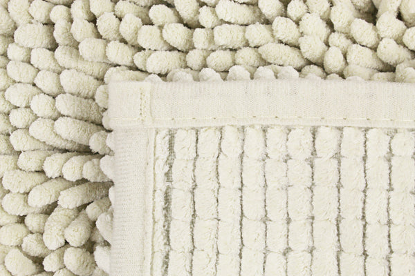 Nouvelle Legende® Microfiber Non-Slip Chenille Bath Mat – Light Beige
