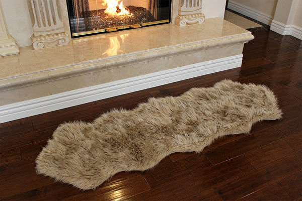 Nouvelle Legende® 23 x 73 in. Premium Faux Fur Sheepskin Rug – Duo