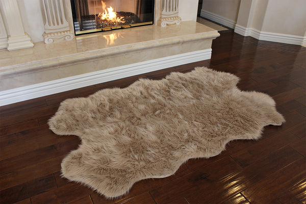 Nouvelle Legende® 43 x 73 in. Premium Faux Fur Sheepskin Rug – Quattro