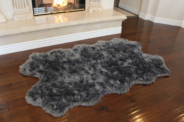Nouvelle Legende® 43 x 73 in. Premium Faux Fur Sheepskin Rug – Quattro