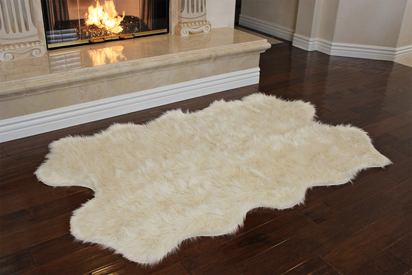 Nouvelle Legende® 43 x 73 in. Premium Faux Fur Sheepskin Rug – Quattro