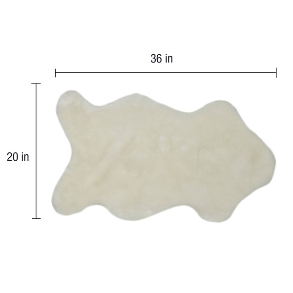 Nouvelle Legende® 20 x 36 in. White Faux Fur Sheepskin Rug – Single
