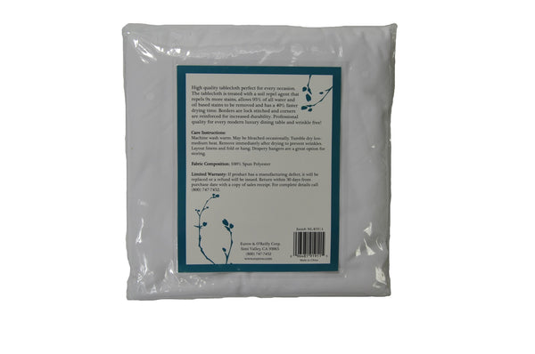 Nouvelle Legende® 90 x 90 in. White Round Polyester Tablecloth