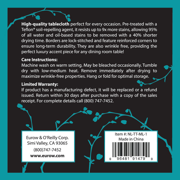 Nouvelle Legende® 52 x 96 in. White Rectangle Polyester Tablecloth