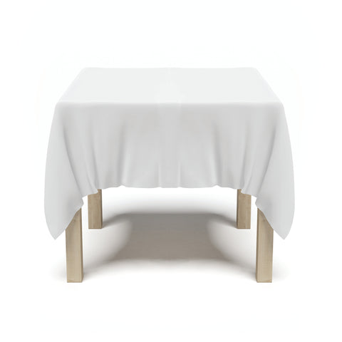 Nouvelle Legende® 52 x 52 in. White Square Polyester Tablecloth
