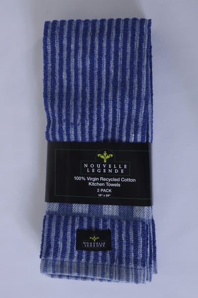 Nouvelle Legende® Virgin Blue Recycled Cotton Towel Kitchen Set – 4-pack