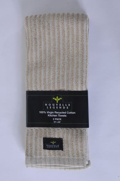 Nouvelle Legende® Virgin Tan Recycled Cotton Towel Kitchen Set – 4-pack