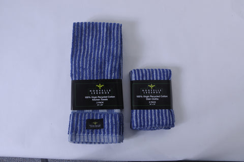 Nouvelle Legende® Virgin Blue Recycled Cotton Towel Kitchen Set – 4-pack