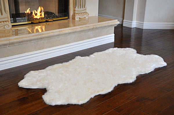 Nouvelle Legende® 34 x 67 in. White Faux Fur Sheepskin Rug – Quattro