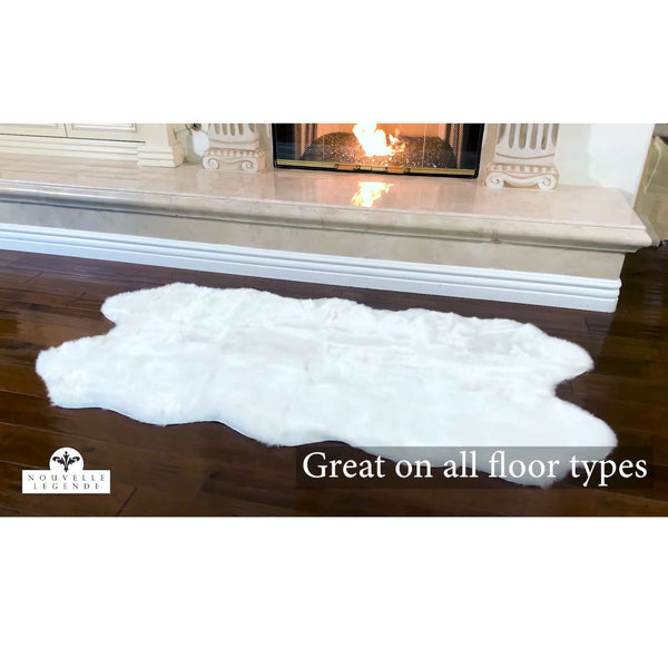 Nouvelle Legende® 34 x 67 in. White Faux Fur Sheepskin Rug – Quattro