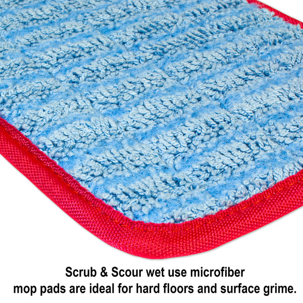 CleanAide Twist Yarn Microfiber Flat Mop with Scrub Strips
