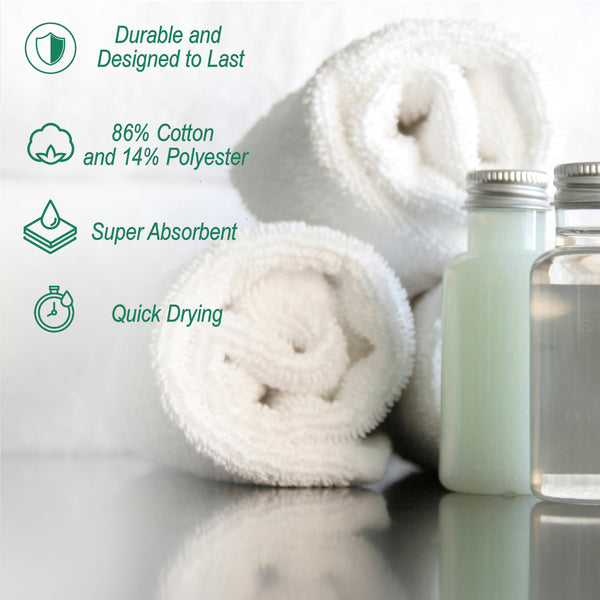 Nouvelle Legende Catalina Wash Cloth, 12" x 12", White, 24 Pack