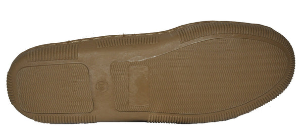 Eurow Women's Hard Sole Sheepskin Moccasin Slippers – Chestnut/White