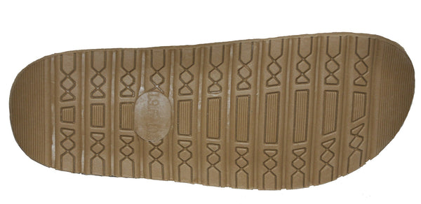 Eurow Women's Hard Sole Sheepskin Scuff Slippers – Sand/White